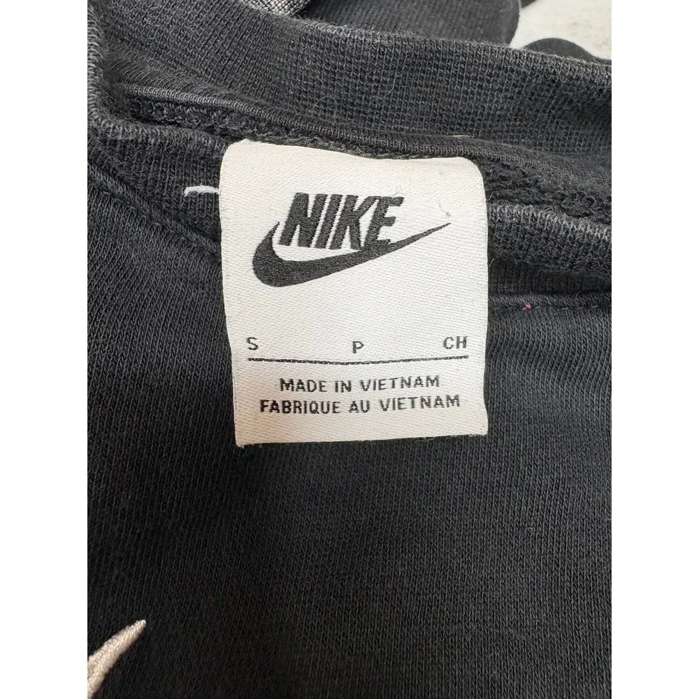Nike‎ Women Black Crew Neck Cropped Sweatshirt Center Swoosh Athleisure S